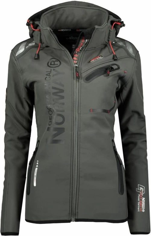 Jakne softshell femra Geographical Norway Reine 007, gri/zezë [Madhësia: L]