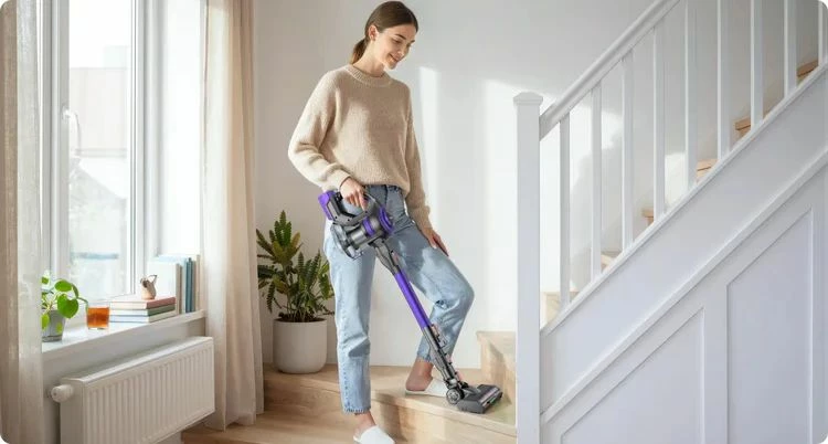 Fshesë me bateri Yaber L10 56AW, 170W, HEPA, 0.6L, 1.3kg, vjollcë/zezë