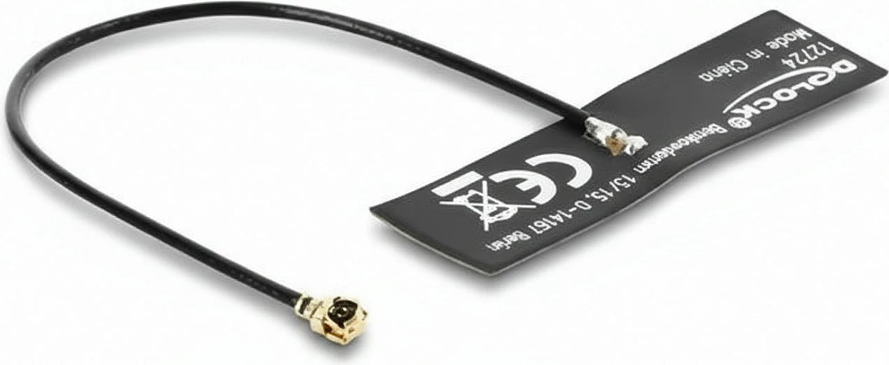 Antena WiFi 6 Delock, I-PEX MHF I, 4.5–5.0 dBi, kabllo 10 cm, montim me ngjitës