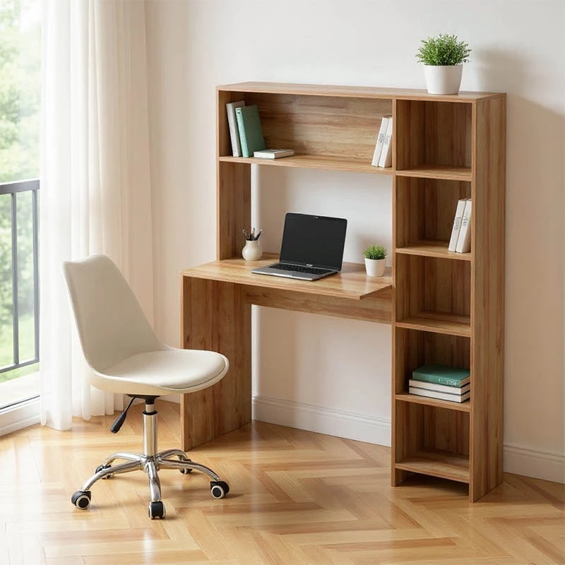 Tavolinë pune me raft librash, ngjyrë lisi, Janson, 113.2x40x141.8cm