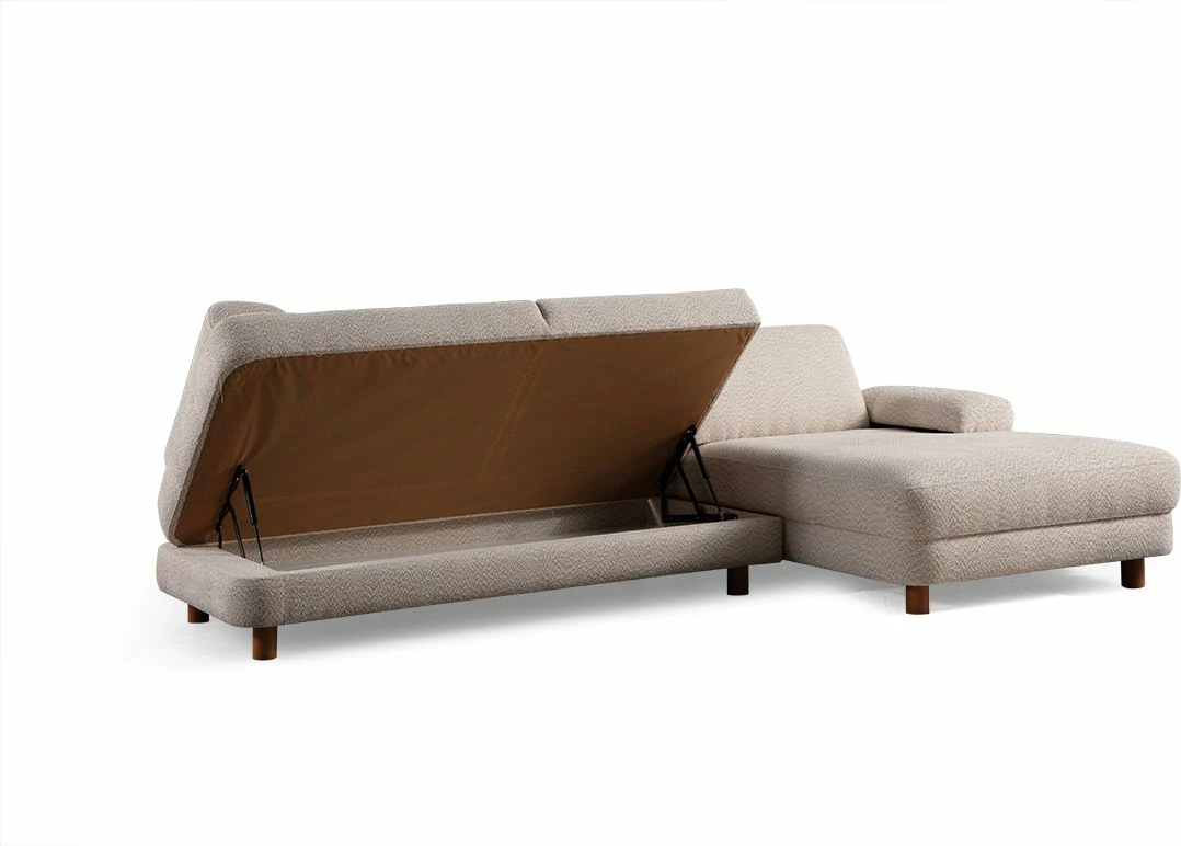 Kënd divani-krevat Atelier del Sofa, Nice L kënd djathtas, krem