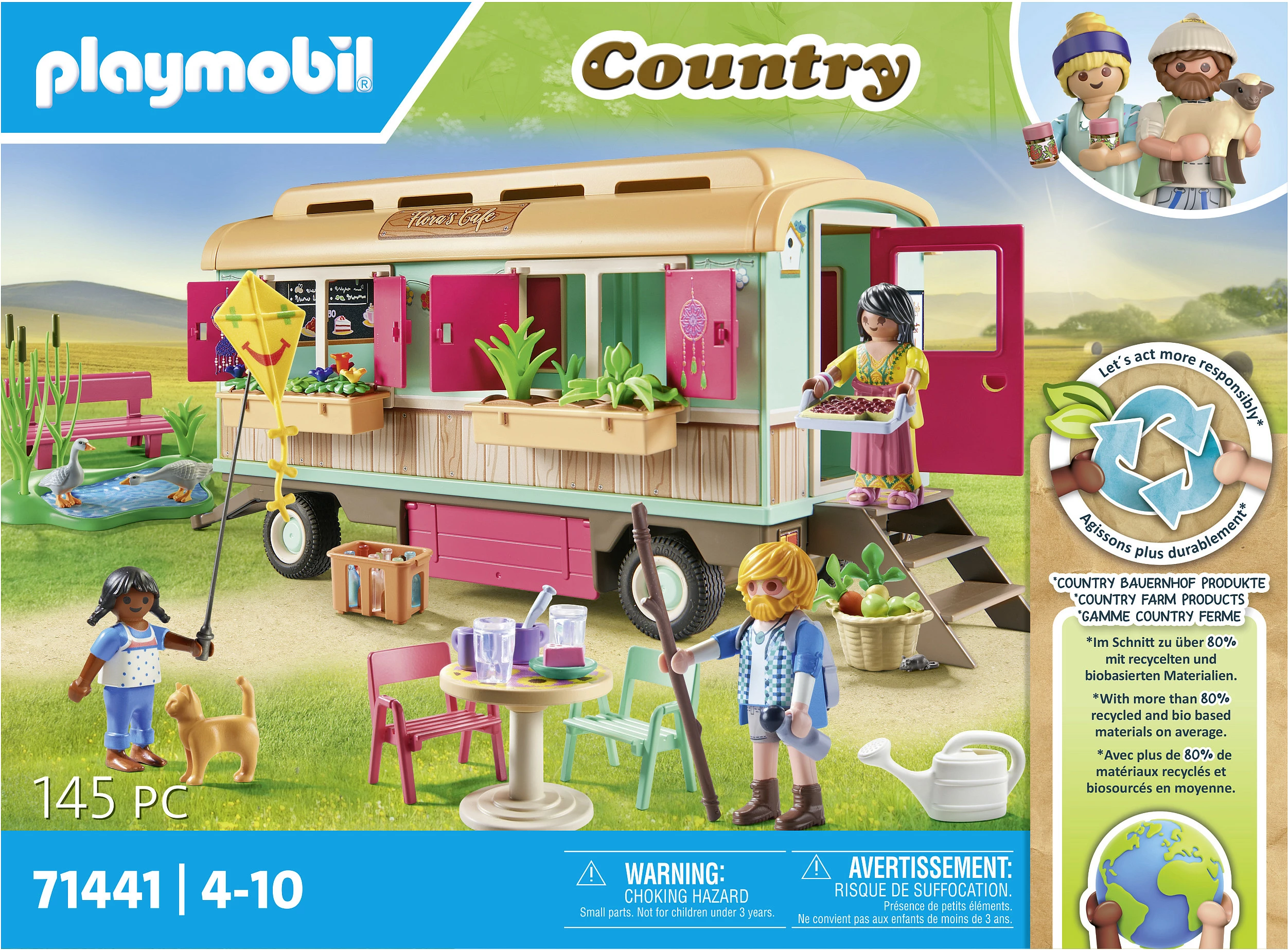 Set lodrash Playmobil Country 71441 Bauwagencafé, 67 pjesë, shumëngjyrësh