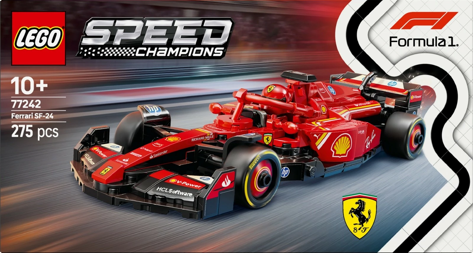 Set LEGO Speed Champions Ferrari SF-24 F1 Car 77242, 275 pjesë, i kuq