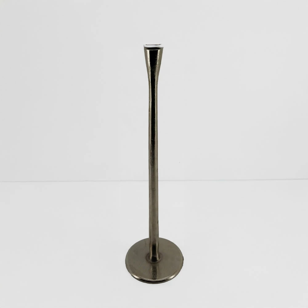 Mbajtëse qirinjsh STELLA, alumin, argjend, 13x13x48cm