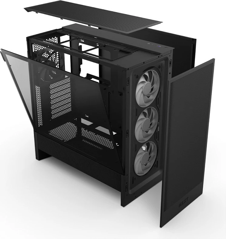 Kasë NZXT H5 Flow RGB, Midi Tower, ATX/EATX/micro ATX/Mini-ITX, Tempered Glass, e zezë