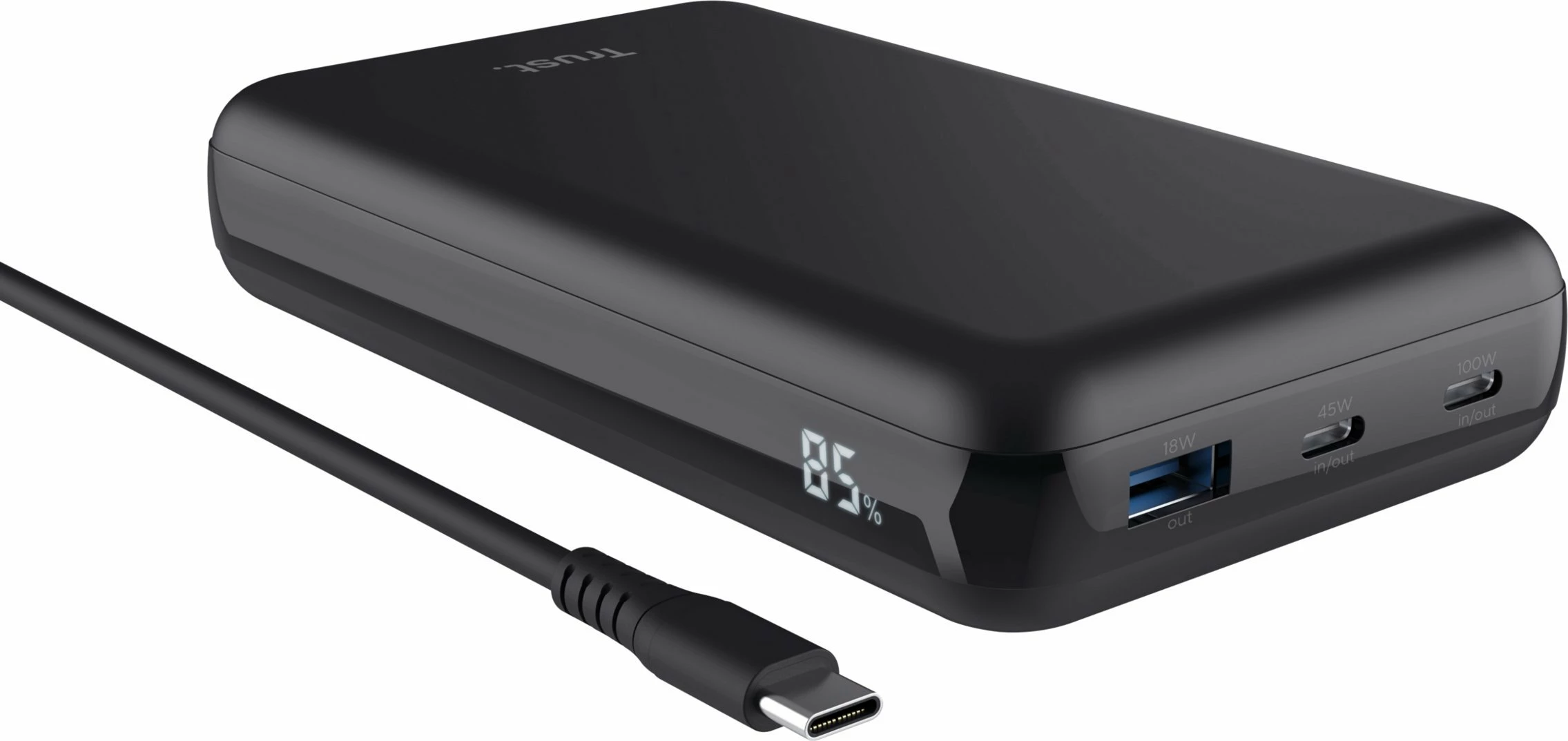 Powerbank Trust Laro 20000 mAh 100W PD me display, i zi 2