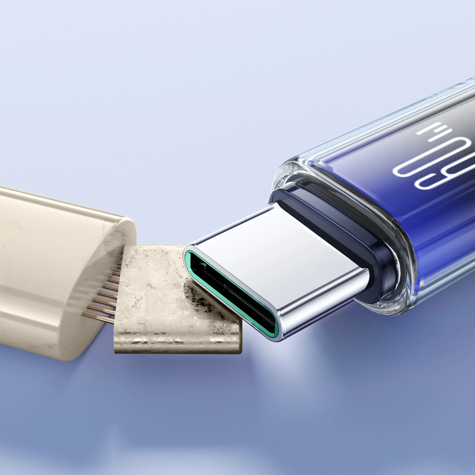 Kabllo USB-C në USB-C Joyroom S-A42 Crystal-Clear Series, 1.2m, 60W, e zezë