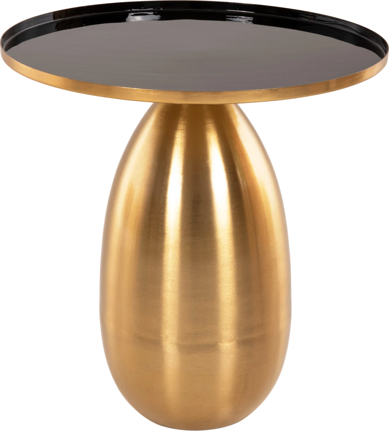 Tavolina anësore 2 copë, FH9661, metal, ngjyrë e zezë dhe ari, Φ50,5 & Φ40,5 cm