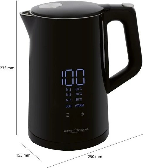 Çajnik elektrik ProfiCook PC-WKS 1243, 1.7 L, 2200 W, i zi