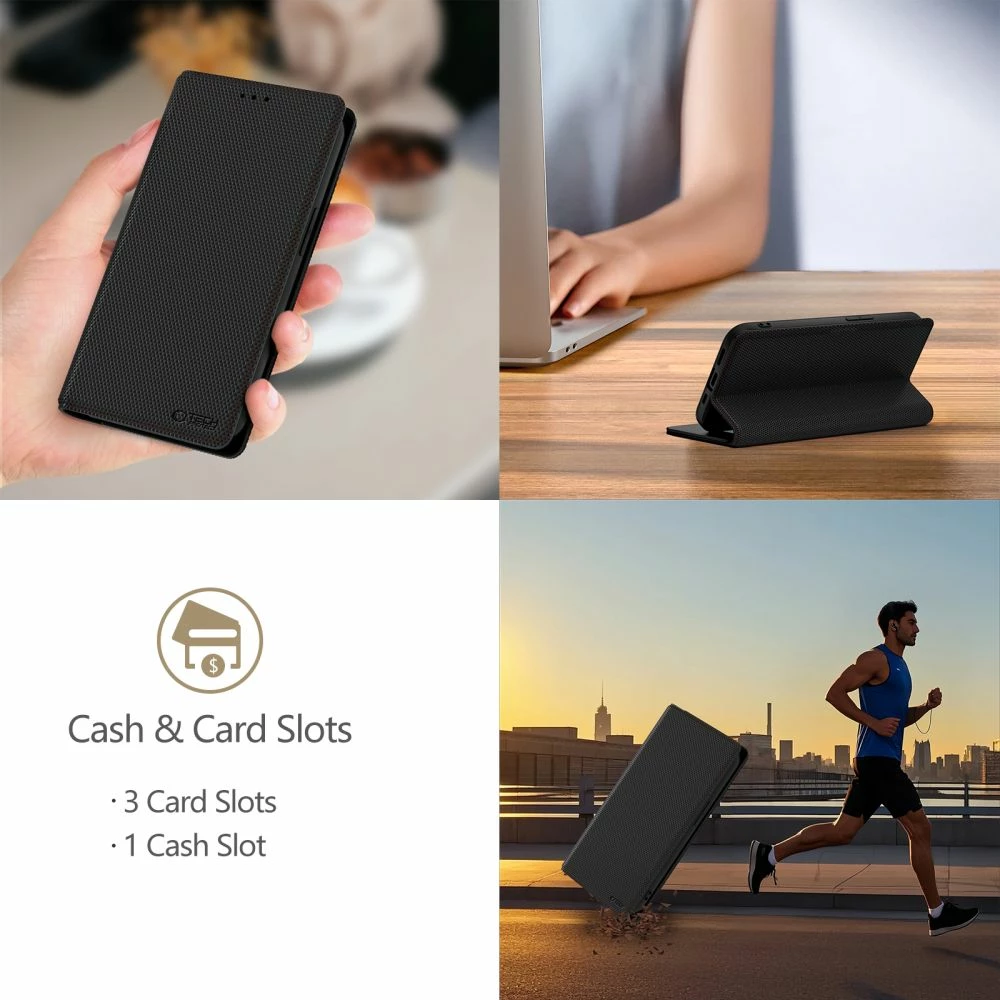 Mbështjellës Tech-Protect Wallet RS për Samsung Galaxy S25, e zezë