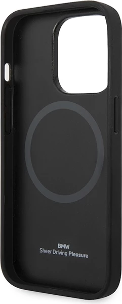 Mbështjellës BMW BMHMP14LSLLNA për iPhone 14 Pro 6.1", lëkurë, MagSafe, navy