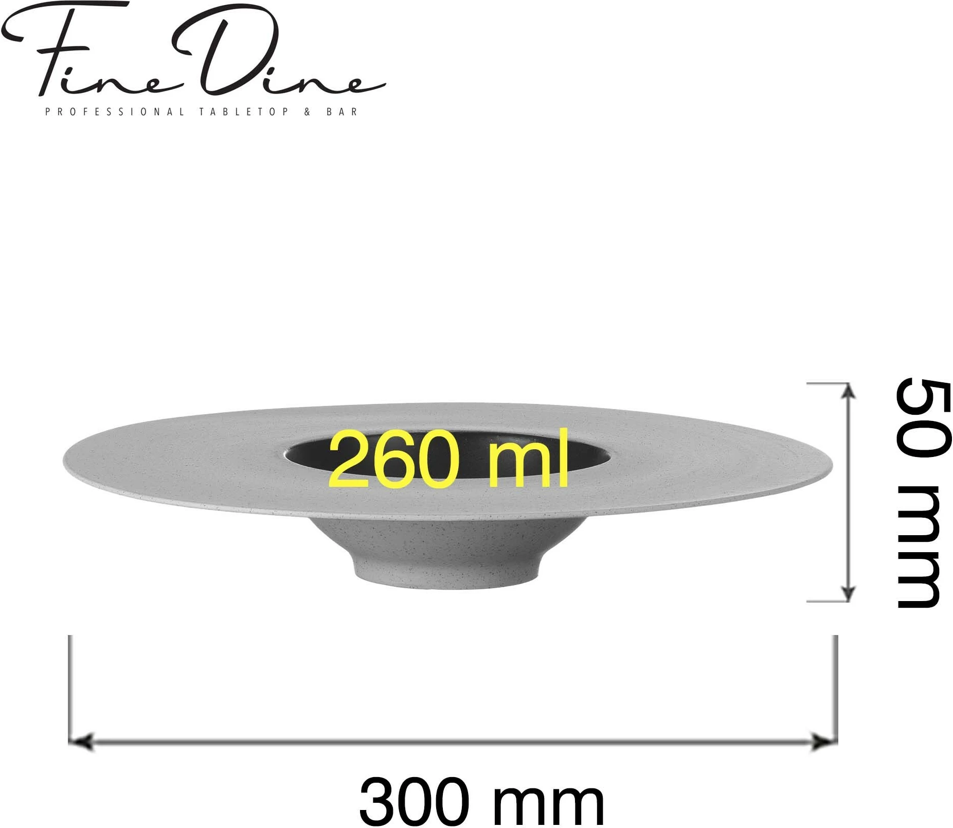 Pjatë e thellë Fine Dine Takumi 300 mm, 260 ml, gri, set 2 copë