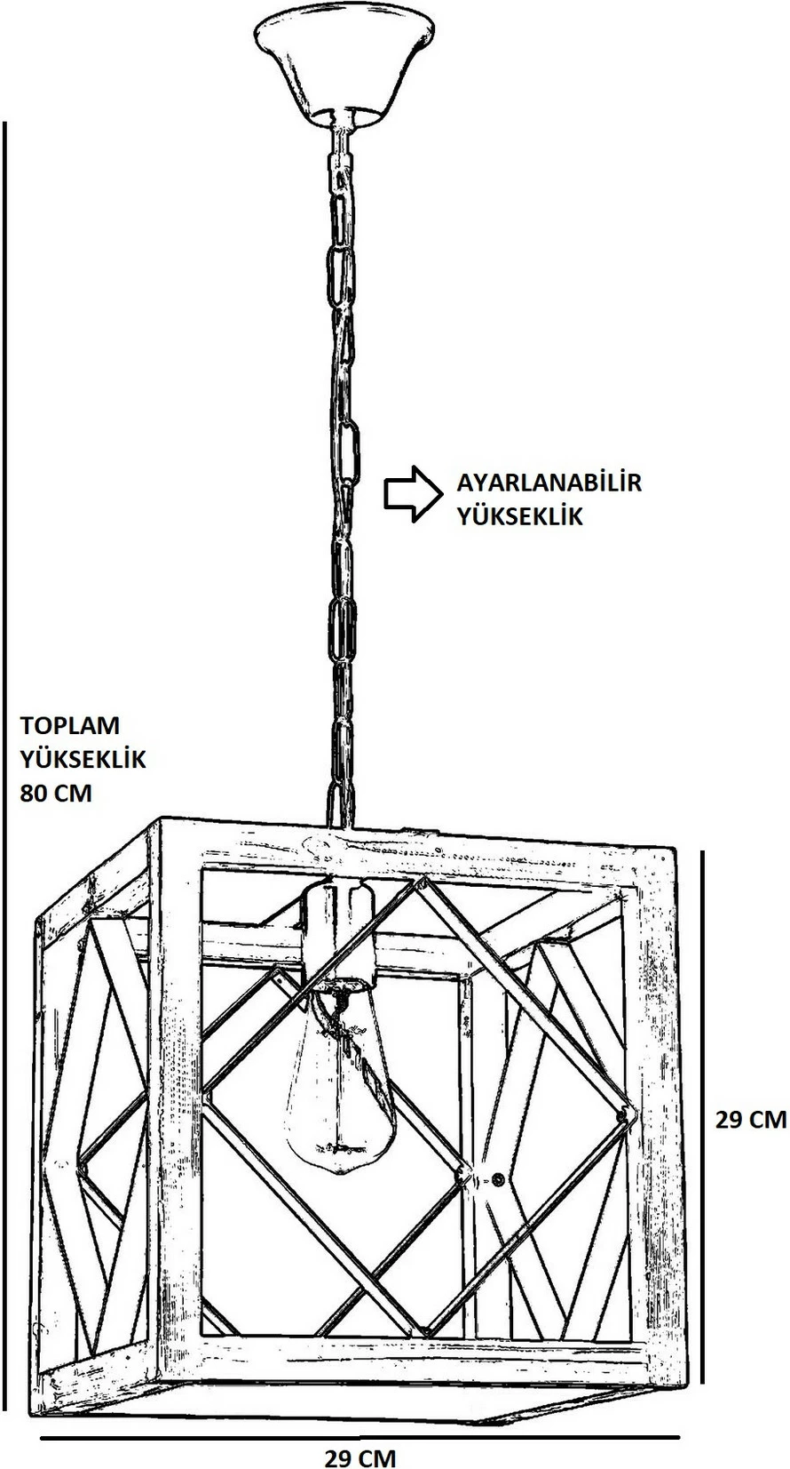 Llambë tavani Opviq, ngjyrë arre dhe e zezë, E8146-1B