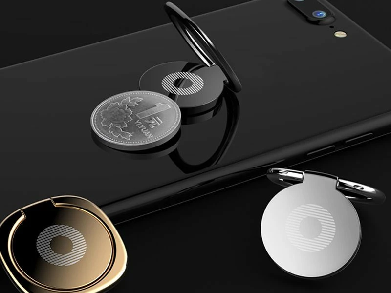 Mbajtës telefoni unazë Baseus Desktop Bracket SUMQ-01, metal, magnetik, me ngjitës 3M, për 4.5-6.8", i zi
