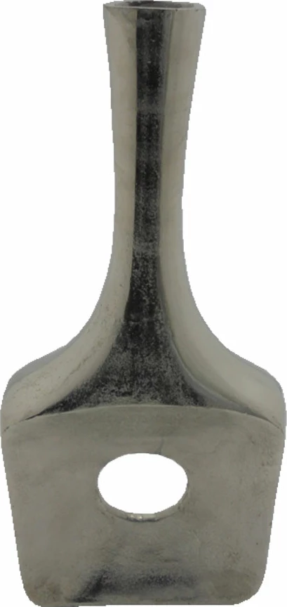 Vazo dekorative Glam, alumin, ngjyrë nikel argjendi, 25x7x58cm