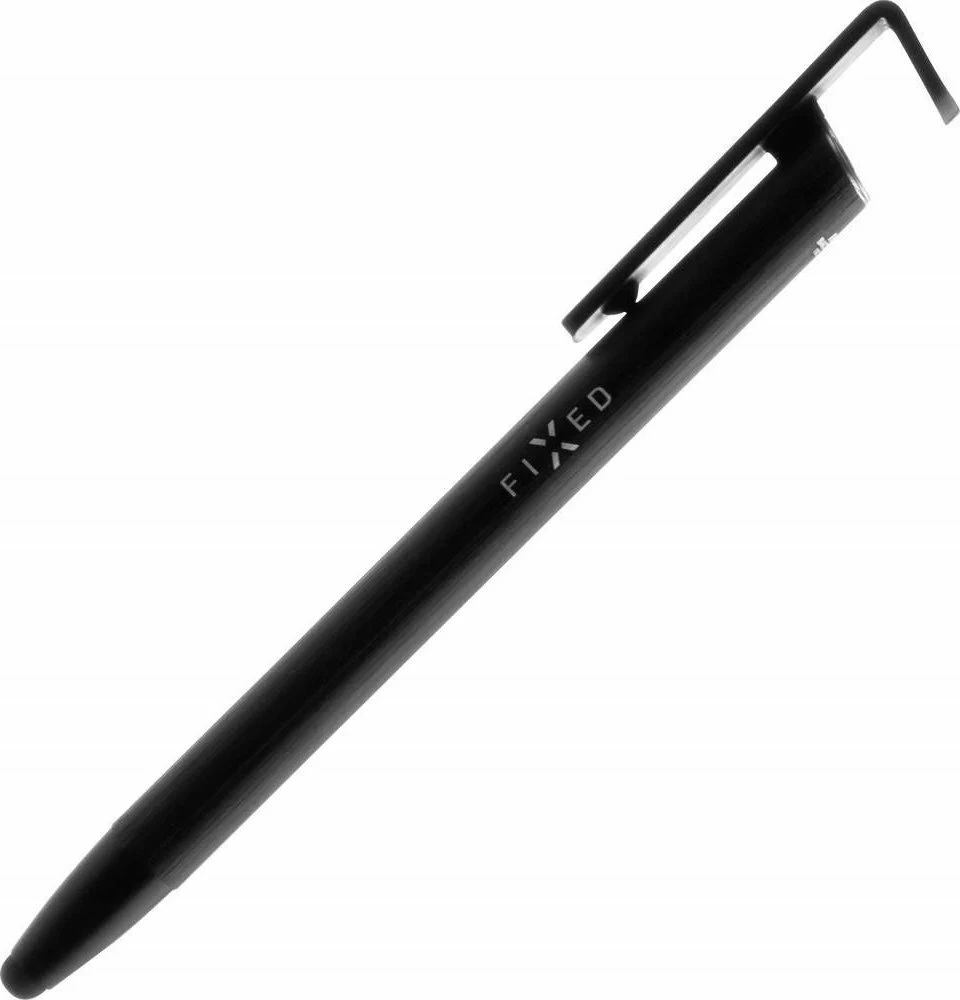 Stilolaps 3-në-1 Fixed, stilus + laps + mbajtëse, rimbushje blu, trup alumini, sipërfaqe antibakteriale, i zi, 1 copë