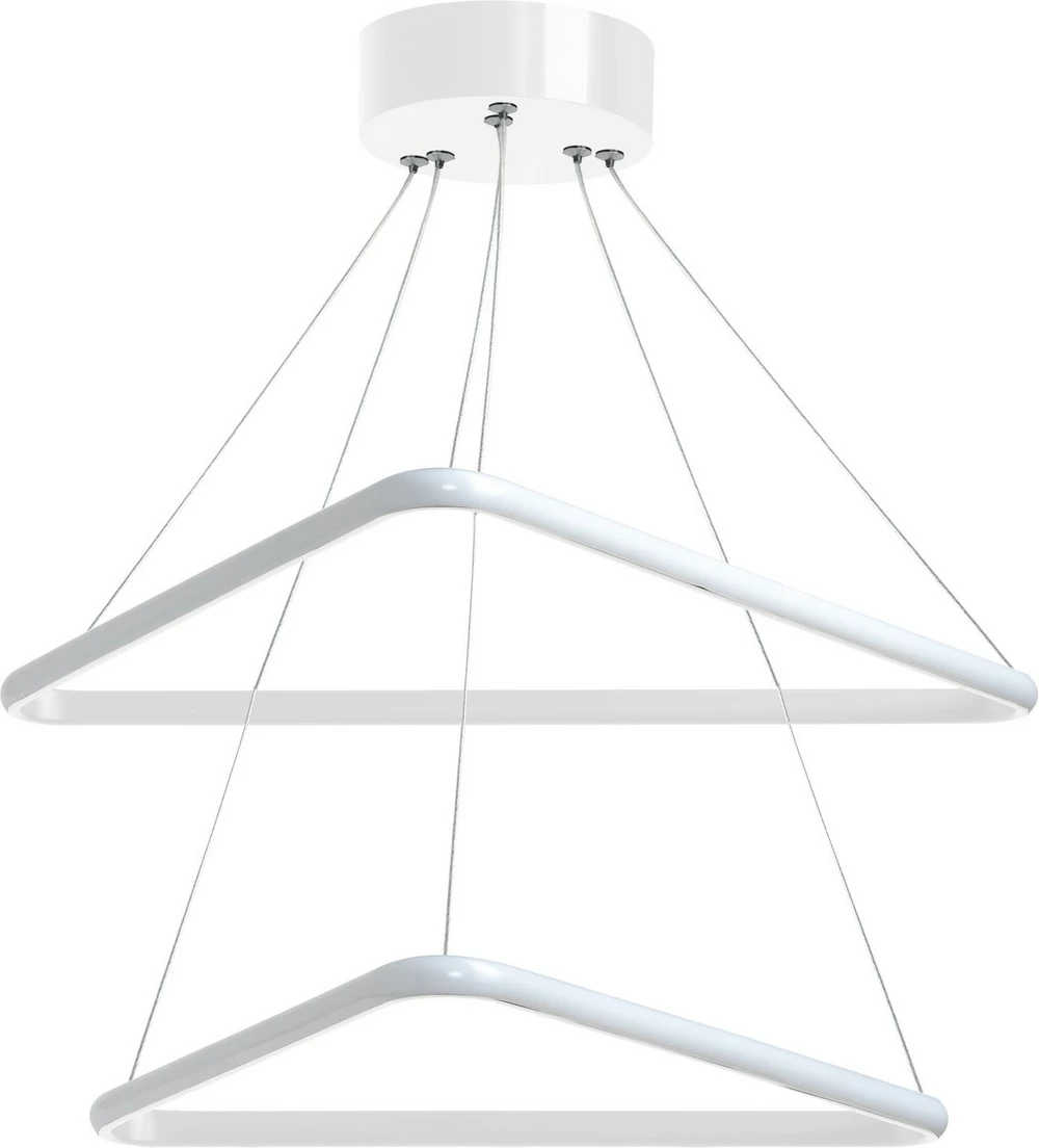 Llambë varëse Opviq, set Duple Triangle, trup i bardhë, dritë e verdhë