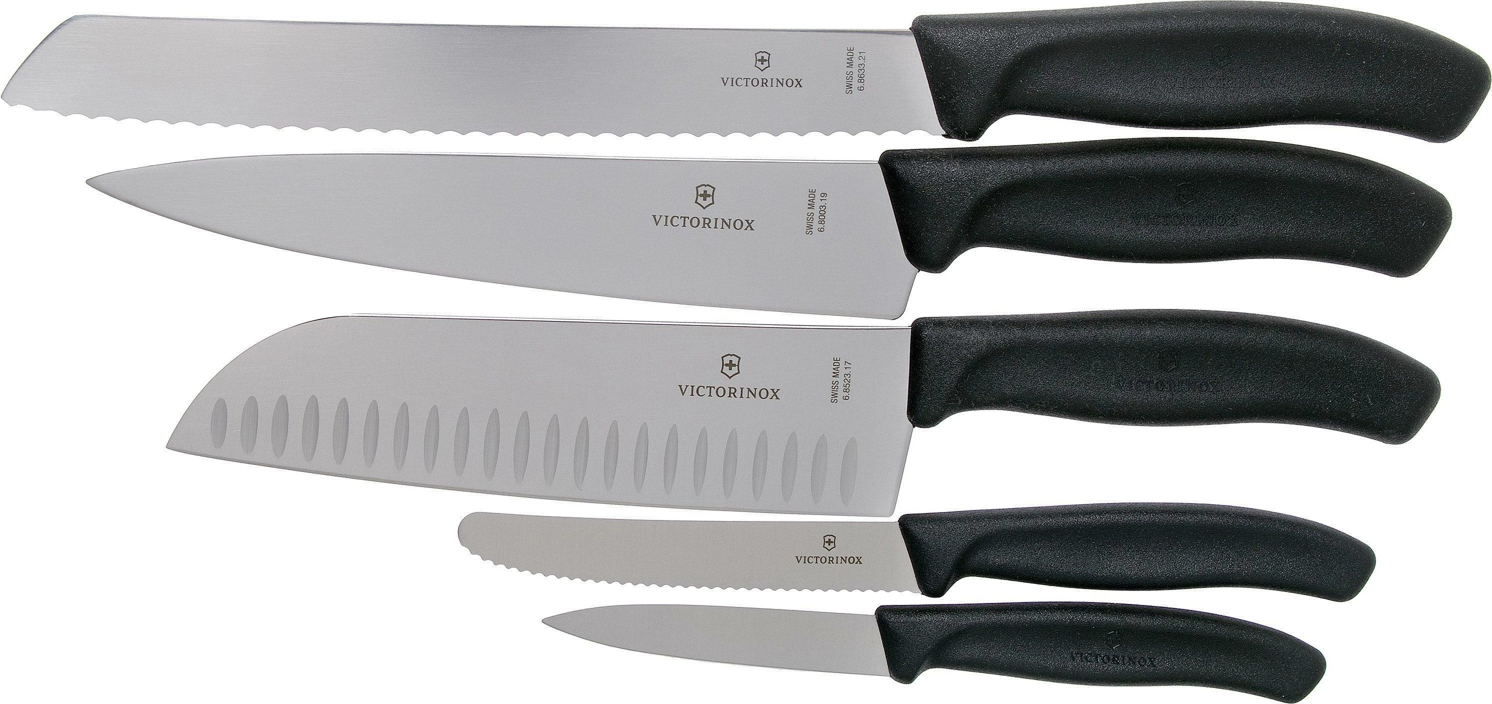 Kellëf prej dru-ahu Victorinox "Swiss Classic", me 5 thika kuzhine