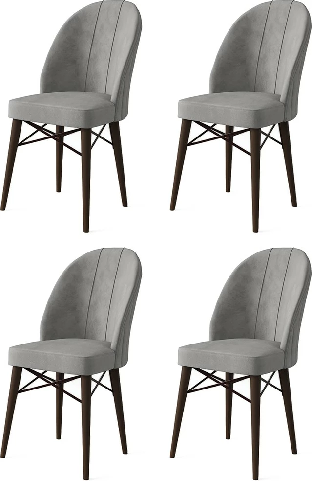 Set karrigash (4 copë) Hanah Home, Ritim, gri, kafe