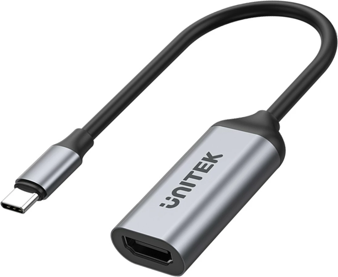 Adapter Unitek V1420A USB-C në HDMI 2.0, 4K 60Hz, Gri/Argjend