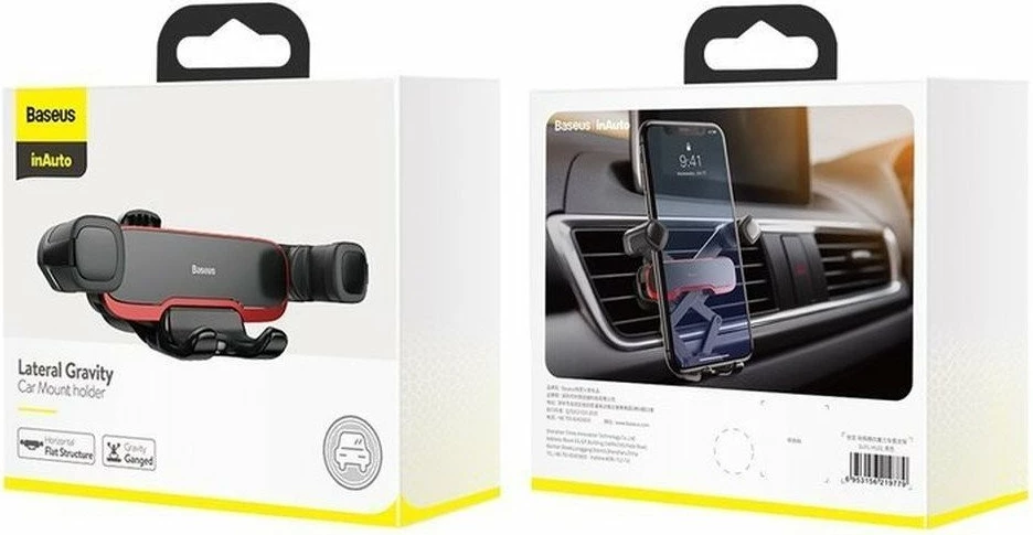 Mbajtës telefoni për veturë Baseus Mr Hui universal 4–7\" për grilë ventilimi, i zi