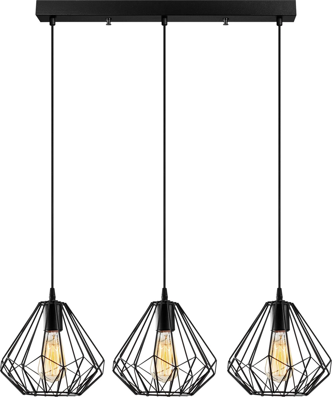 Llambë tavani Opviq, Diamond, e zezë, 3 copë, 73x117cm