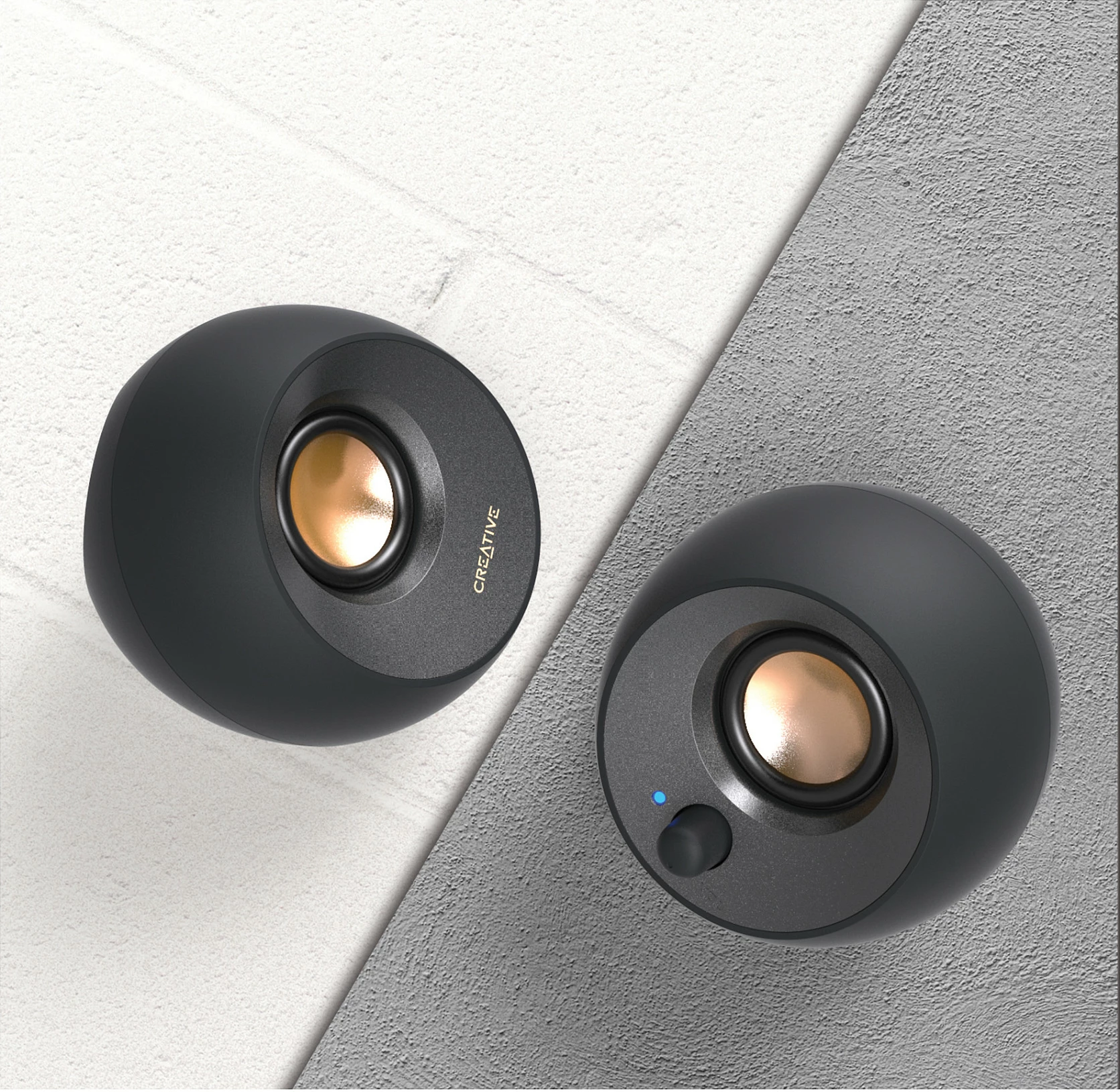 Altoparlantë Creative Labs Pebble V2, 2.0, USB-C, 3.5 mm, 8 W RMS, të zinj