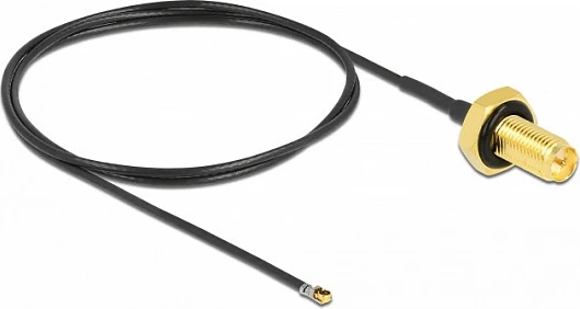 Kabllo antene DeLOCK 12661, RP-SMA në MHF 4L LK, 0.5 m, e zezë