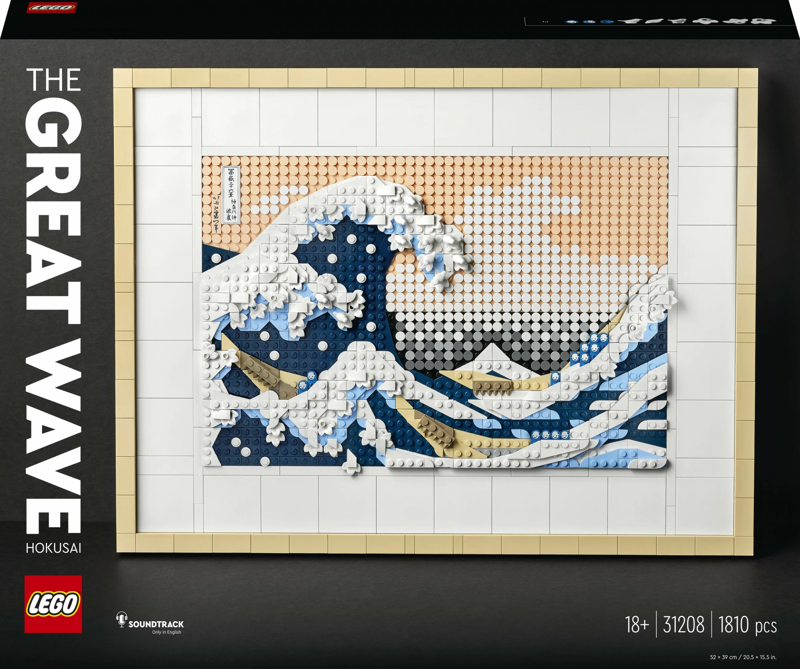 Set ndërtimi LEGO Art Hokusai – The Great Wave, 1810 pjesë, shumëngjyrësh