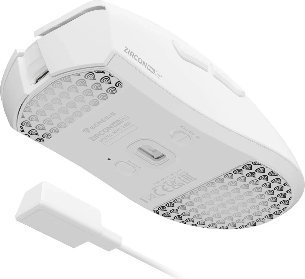 Maus Genesis Zircon 880 Pro Wireless, optik, 30000 DPI, 6 butona, e bardhë