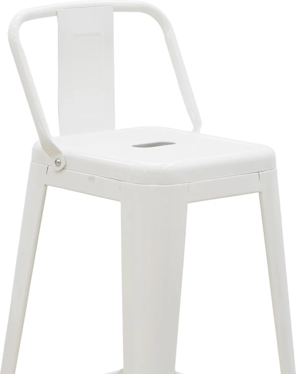 Karrige për bar me shpinë Utopia metalike e bardhë 42x42x97cm