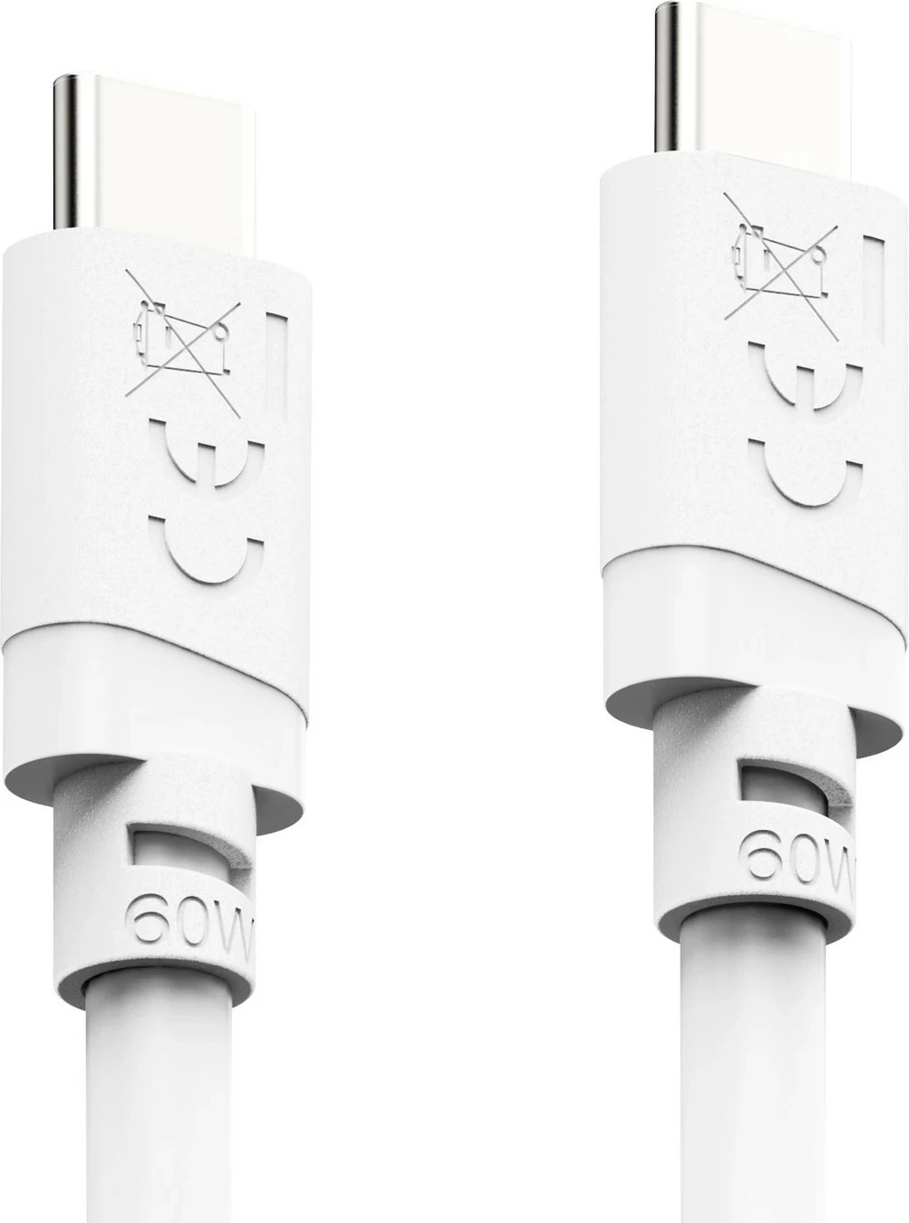 Kabllo karikimi Hama USB-C në USB-C, 2 m, 60W, e bardhë