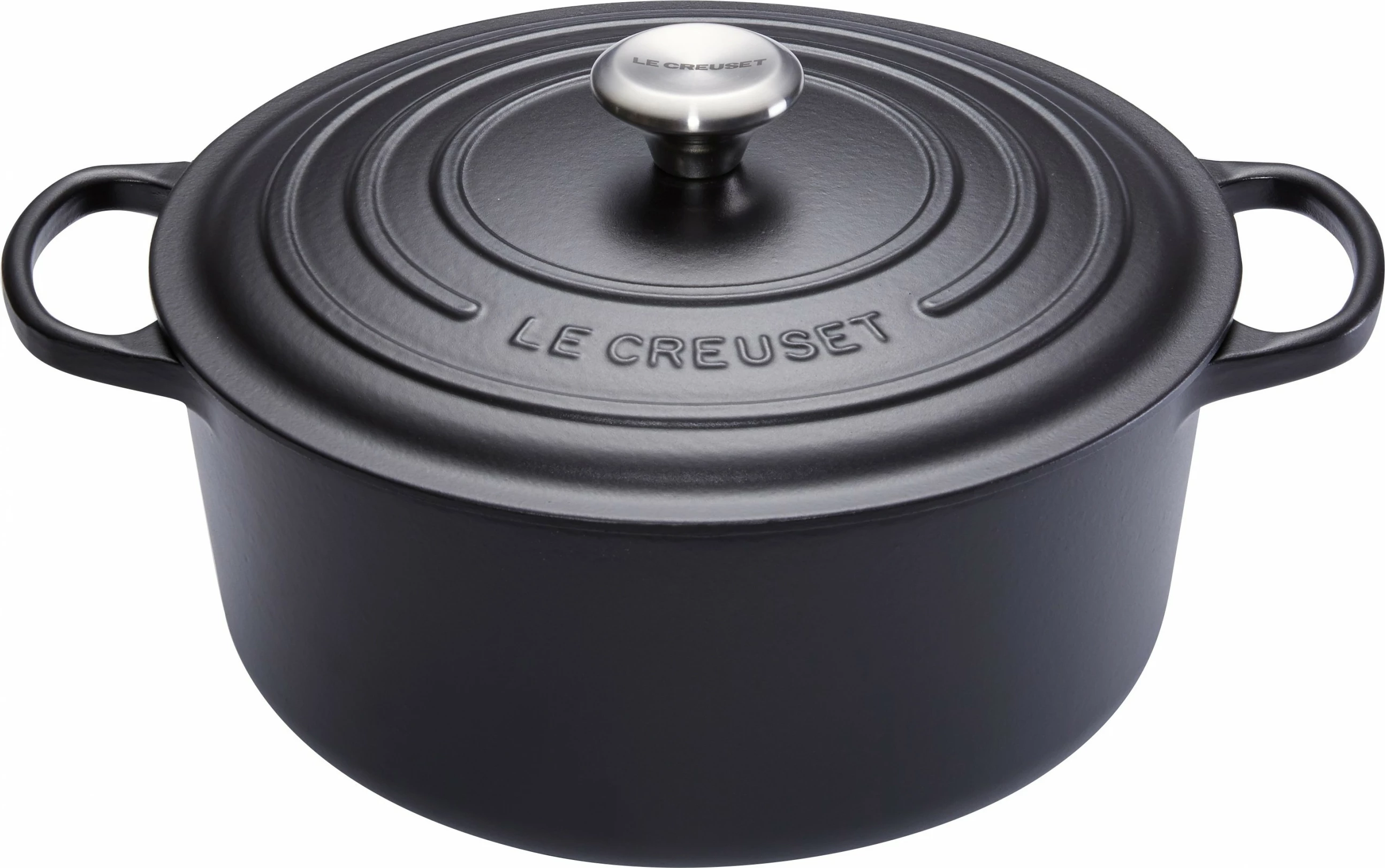 Tenxhere Le Creuset 21177260000430, 5.3L, rrumbullakët, gize, e zezë