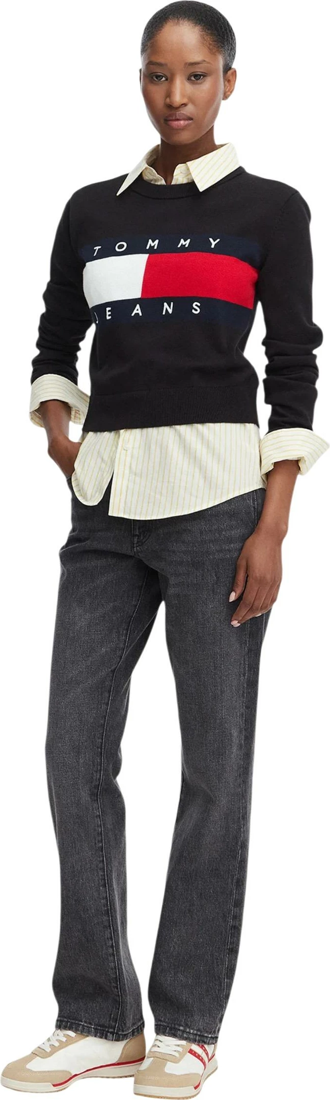 Xhemper për femra Tommy Hilfiger Jeans DW0DW22930, i zi [Madhësia: M]