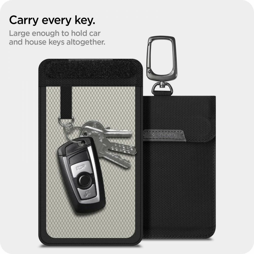 Mbështjellës anti-vjedhje Spigen, 19919-0, për çelësa Keyless RFID, i zi