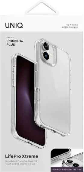 Mbështjellës UNIQ LifePro Xtreme për iPhone 16 Plus, Transparent