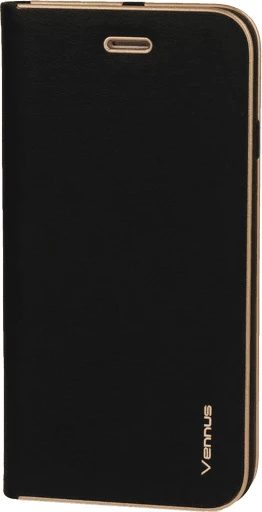 Mbështjellës flip HAVANA Premium për Samsung Galaxy A34, mbyllje magnetike, vend për kartë, zi me skaj të artë