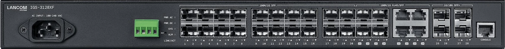 Switch LANCOM IGS-3128XF, 28-Port Gigabit SFP, 4x 10G SFP+, Managed, 1U, i zi