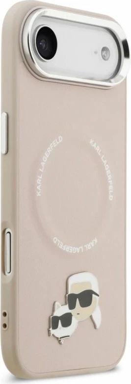 Kapak telefoni Karl Lagerfeld Karl & Choupette Pins MagSafe për iPhone Air, rozë