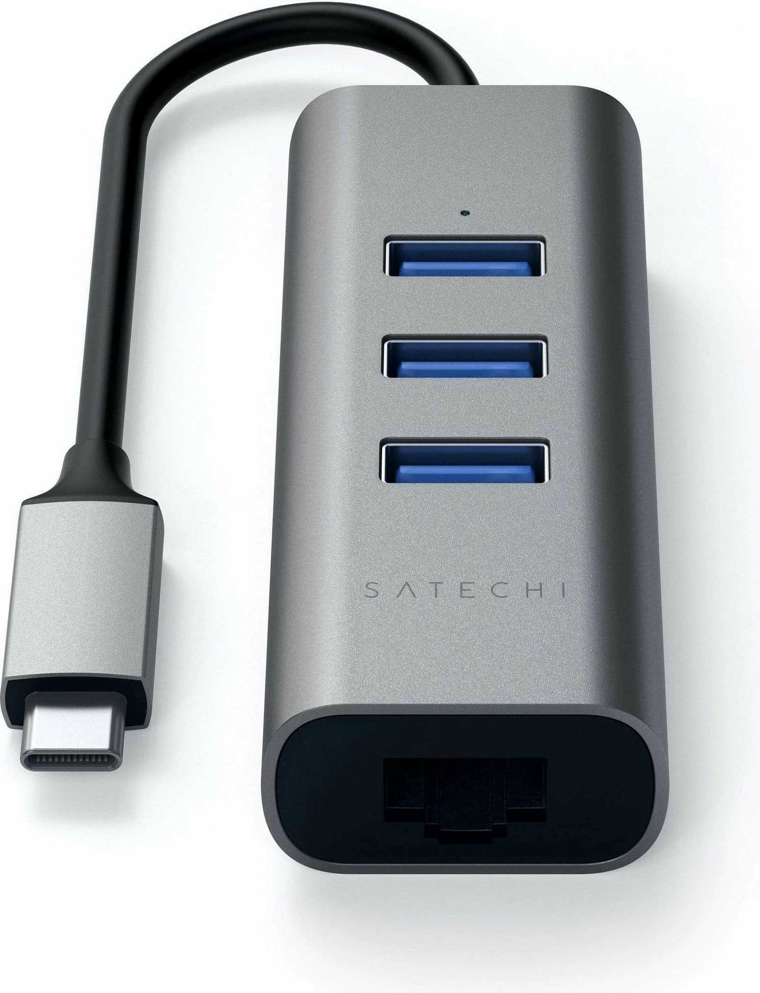 Hub USB-C Satechi ST-TC2N1USB31AM, 3x USB 3.0 + Ethernet, gri