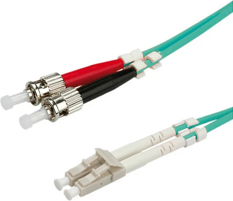 Kabllo fibre optike ROLINE OM3 0.5m, LC-ST, duplex, turkeze