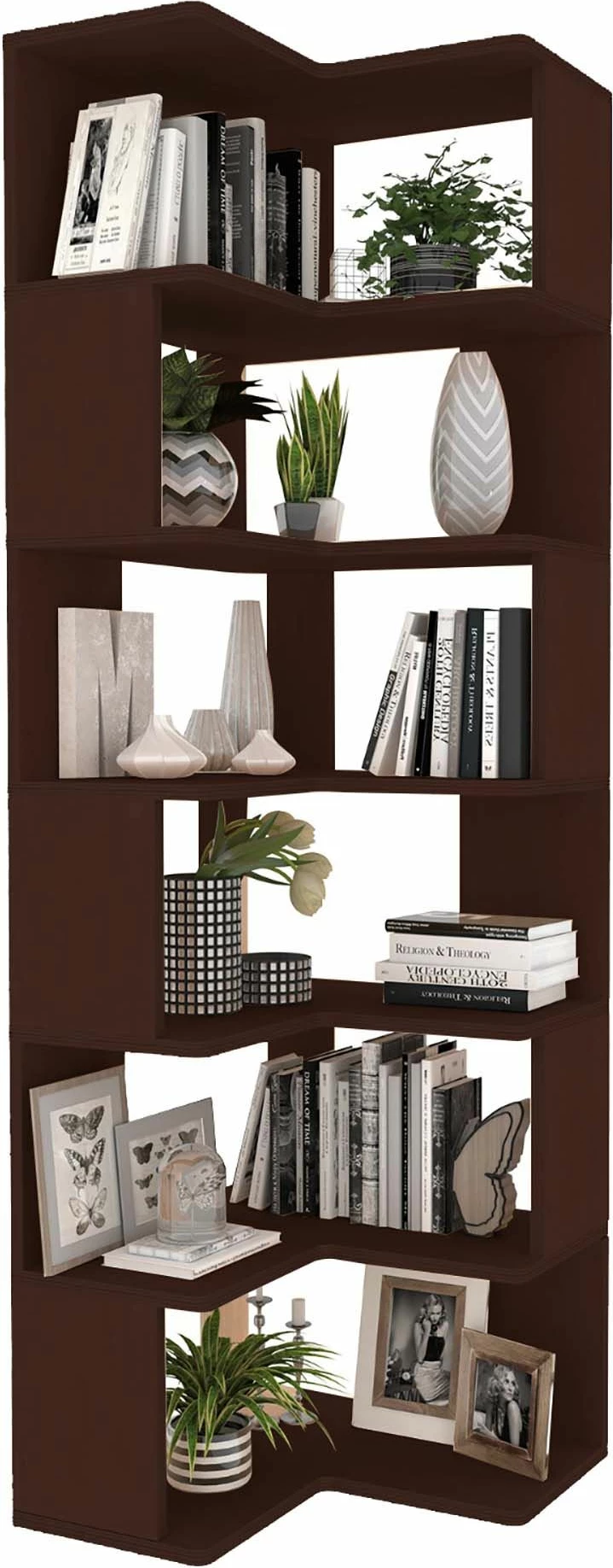 Tavolinë studimi me raft librash, ngjyrë arre, Skye Decor, CPT4803-150