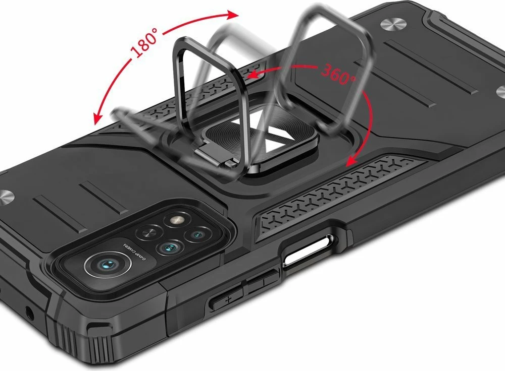 Mbështjellës Wozinsky Ring Armor me këmbalec për Samsung Galaxy A72, e zezë