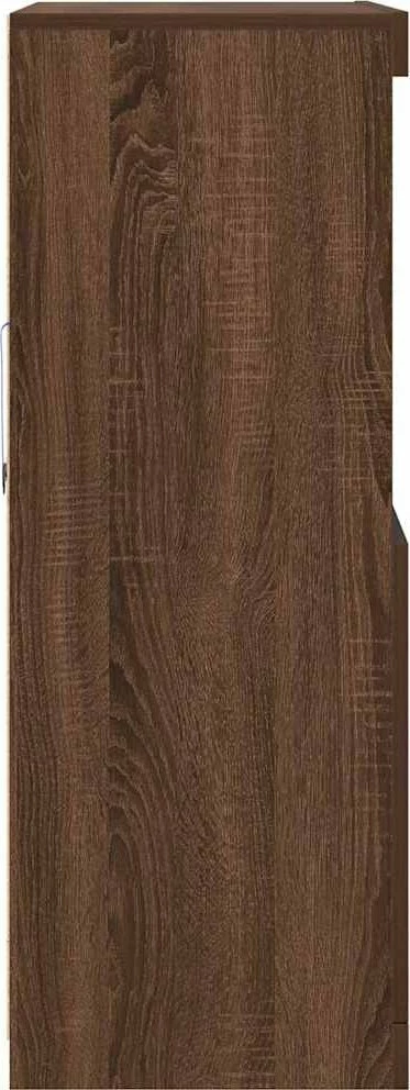 Kabinet vidaXL 81x37x100 cm, 2 dyer, 4 ndarje të hapura, dru kompozit, kafe lis
