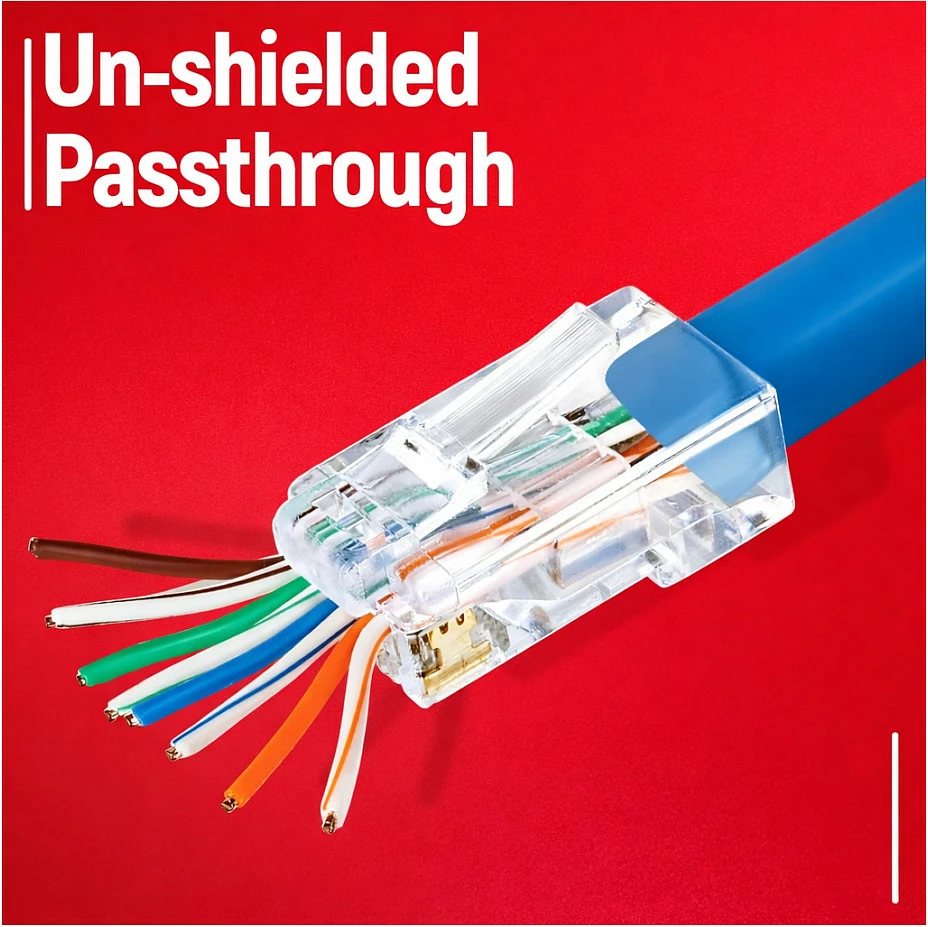 Konektor rrjeti EQUIP RJ45 Cat6a, tool-free, 100 copë, transparent