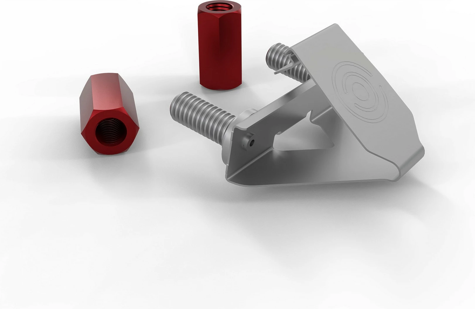 Set bulona dhe arra PATCHBOX /dev/mount M6, pa vegla, 50 copë, kuqe/argjend