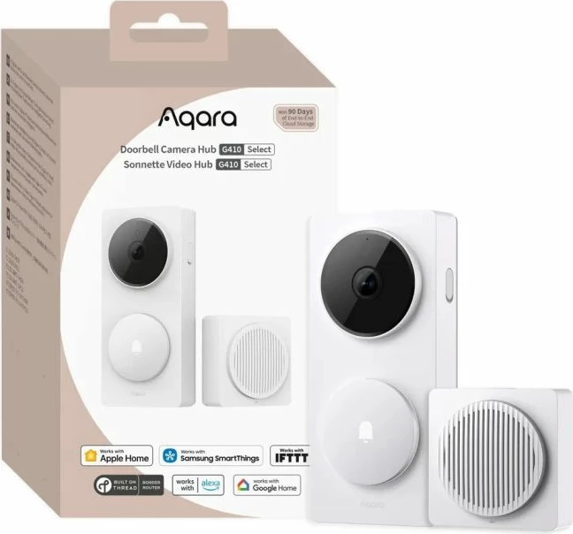 zile dere me kamerë Aqara Doorbell Camera Hub G410 (CH-C09D-W), 2K, hub Zigbee/Thread/Matter, bardhë