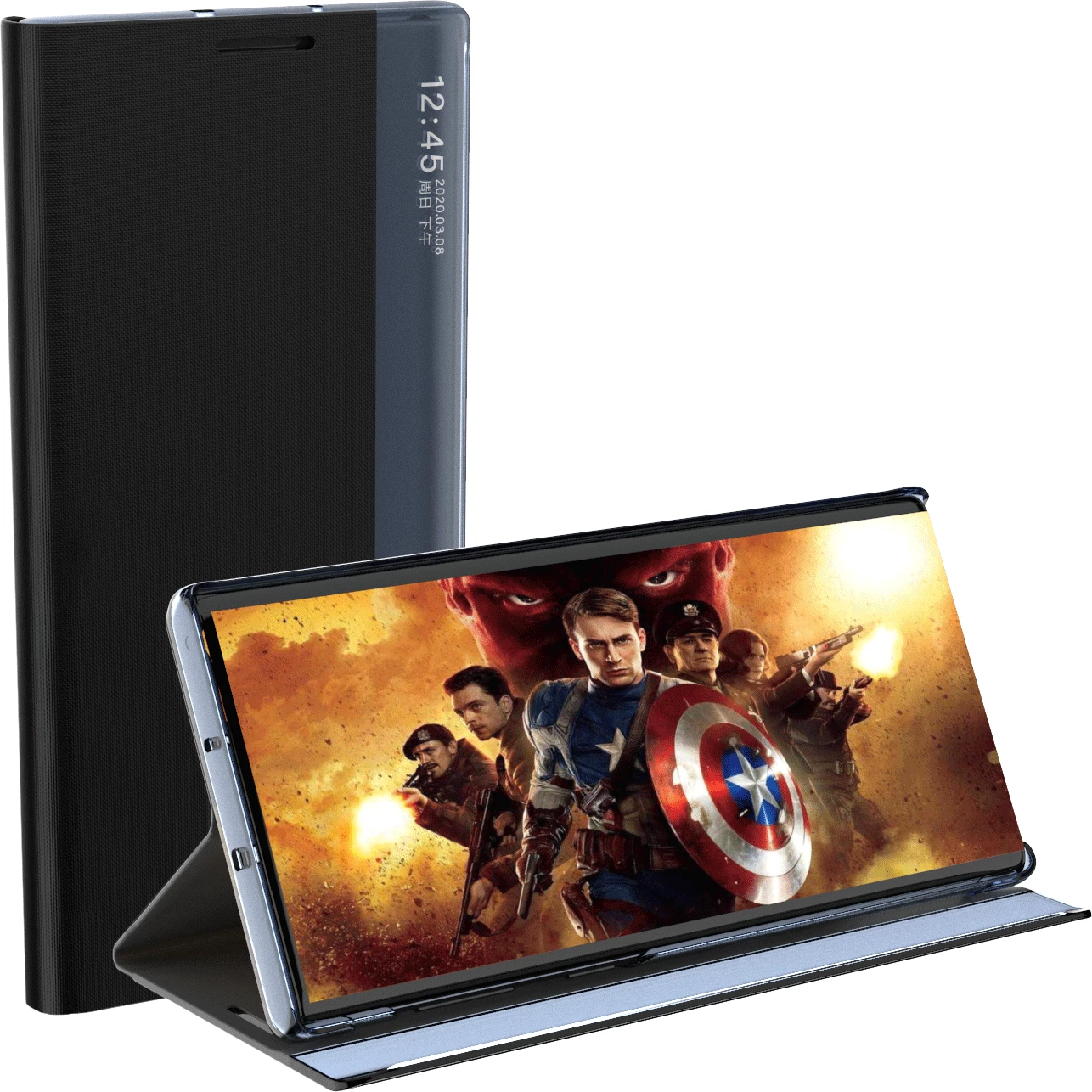 Mbështjellës Hurtel Sleep Case me kapak dhe qëndrim, për Samsung Galaxy S22+, Kaltër