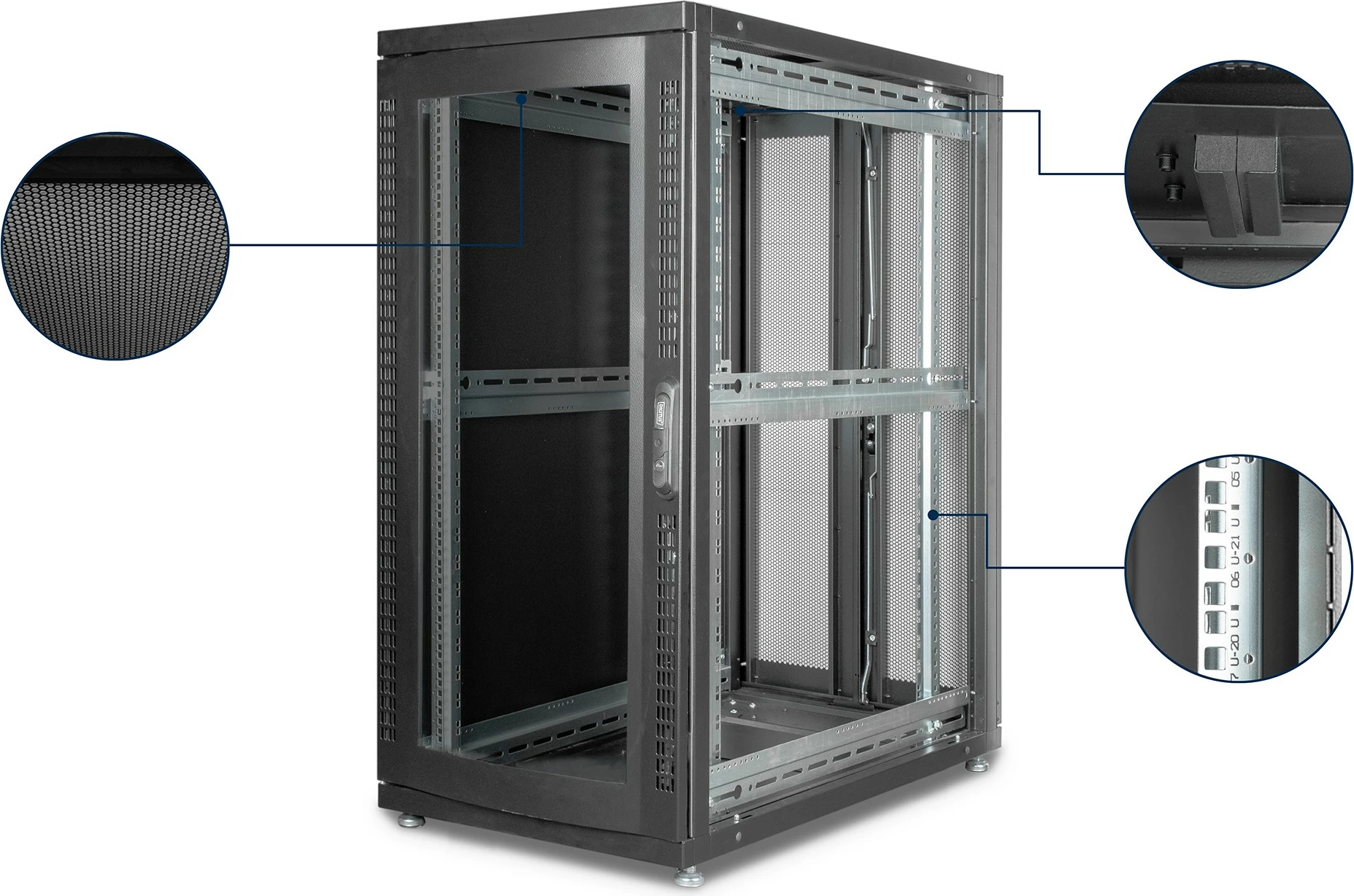 Kasë serveri Digitus Unique 26U, 1340x600x1000mm, e zezë