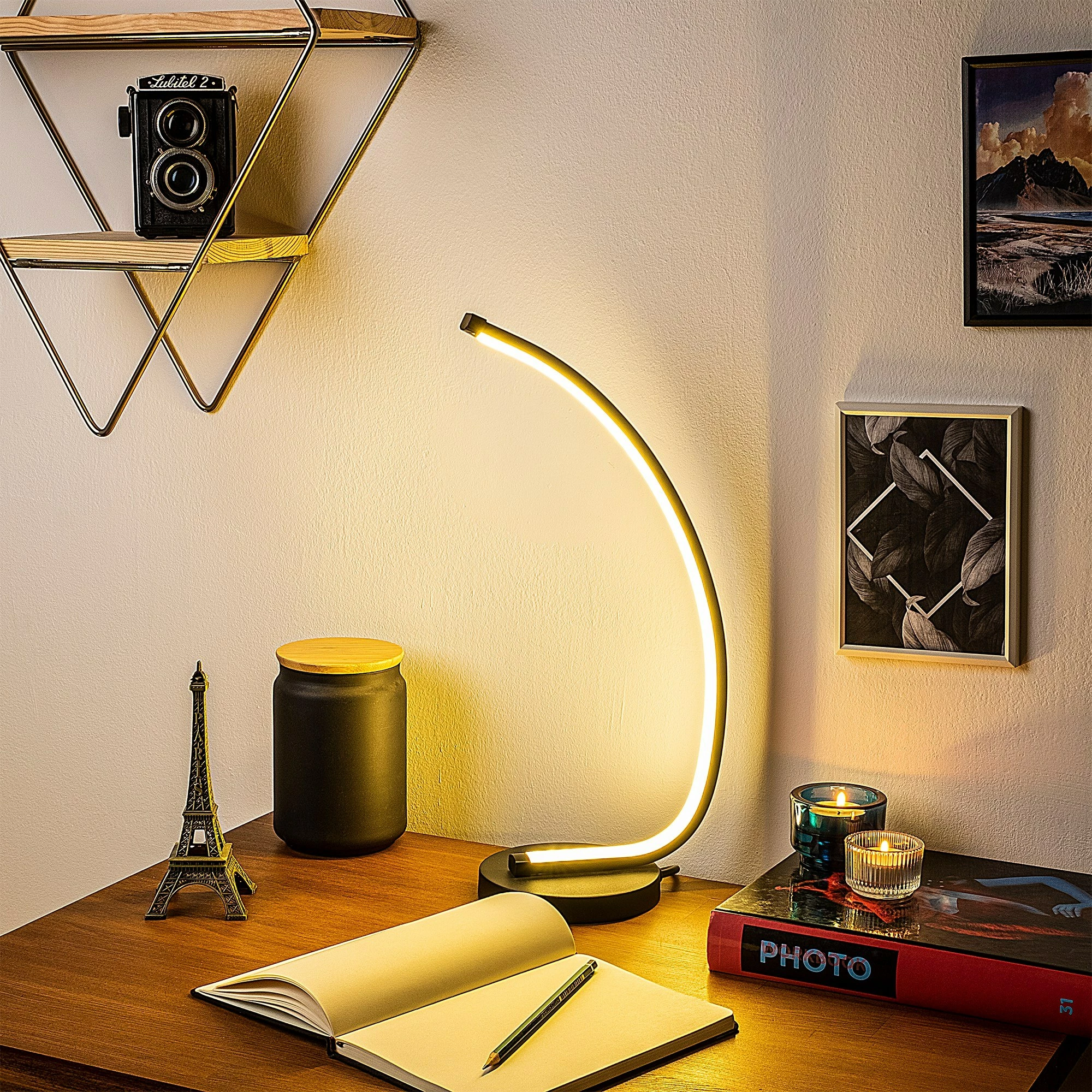 Llambë tavoline Opviq, Bevel - 13321, ngjyrë e zezë